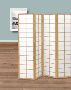 paravent 4 panneaux Tokyo naturel
